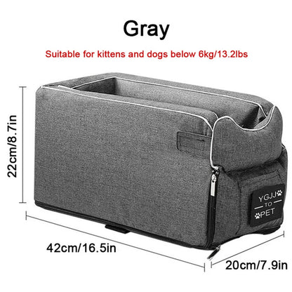 Portable Pet Travel Bed for Car Seat Center Console