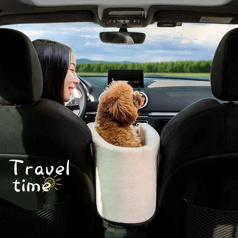 Portable Pet Travel Bed for Car Seat Center Console